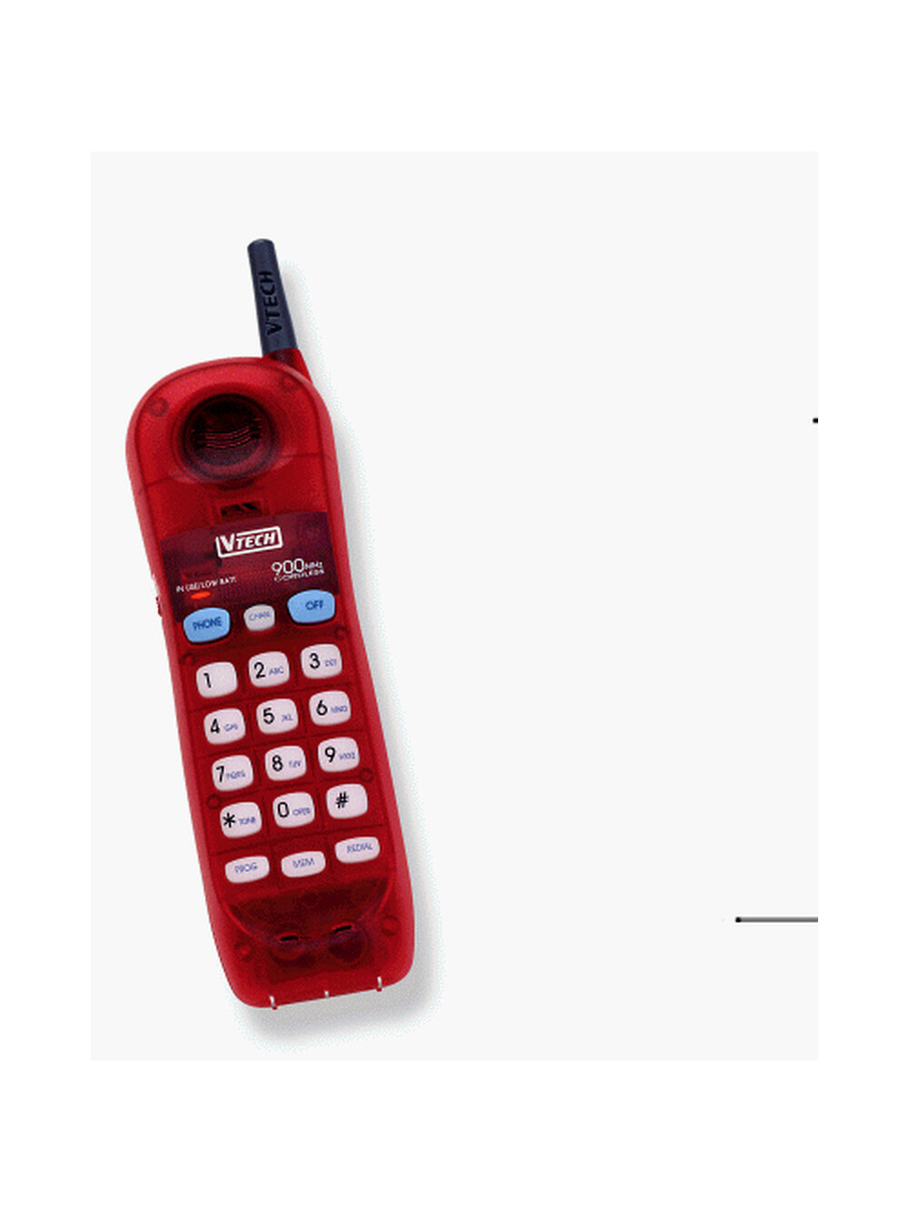 VTech 9121 Red Jelly Bean Phone with Caller ID in Base